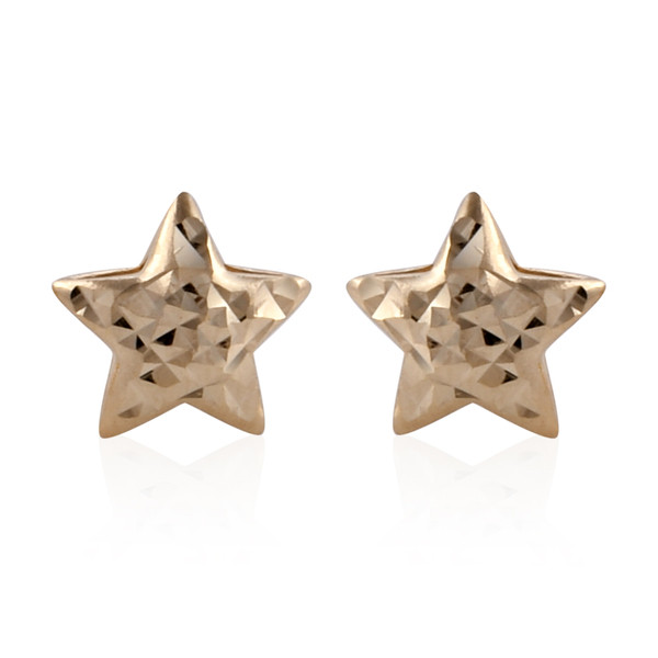 Royal Bali Collection 9K Yellow Gold Star Earrings (with Push Back)