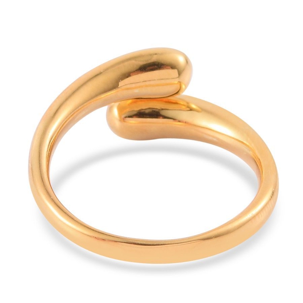 LucyQ Double Drip Ring in Yellow Gold Overlay Sterling Silver 5.57 Gms.
