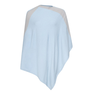 Kris Ana Grey Coloured Shoulder Baby Blue Poncho One Size (8-18)