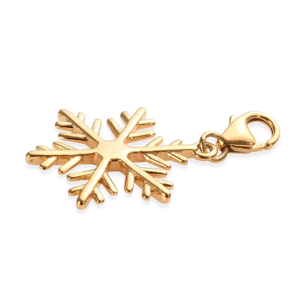 14K Gold Overlay Sterling Silver Snowflake Charm