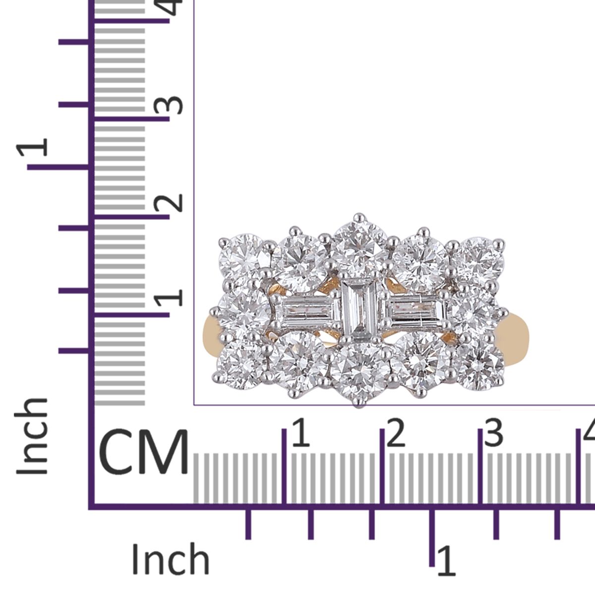 Collectors Edition- ILIANA 18K Yellow Gold IGI Certified Diamond (SI/G-H) Boat Cluster Ring 2.00 Ct