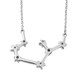 Diamond and Multi Gemstones Necklace (Size 18 With 2 Inch Extender) ) in Platinum Overlay Sterling Silver