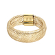 Italian Made - 9K Yellow Gold Stretchable Mesh Ring (Size Medium, L to P)