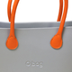 Italian URBAN Handbag with Large Handle (Size:34x30x11Cm) - Silver & Orange