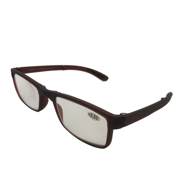OXFORD Foldable Dark Brown Reading Glasses (+3.5 Focus)