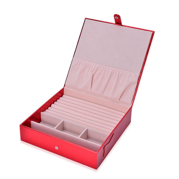 Red Colour Jewellery Box (Size 23x23x6 Cm)