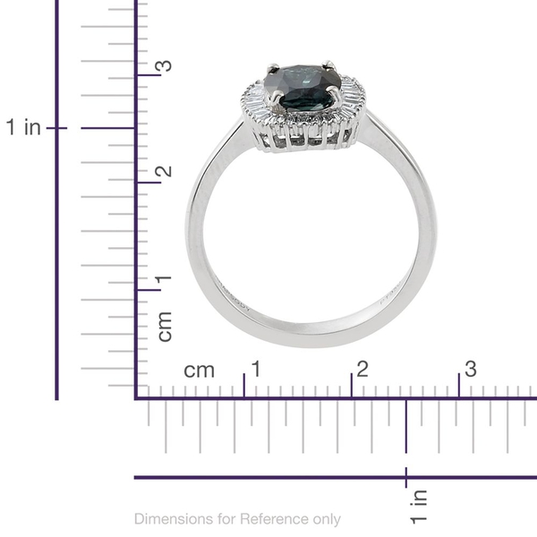 RHAPSODY 950 Platinum AAAA Monte Belo Indicolite (Ovl 1.16 Ct), Diamond (VS E-F) Ring 1.500 Ct.