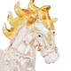 Decorative Yellow Crystal Glass Horse on Stand (12x6x15cm)