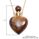 Yellow Tiger Eye Heart Necklace (Size - 22) in Yellow Gold Tone 90.00 Ct.