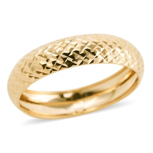 9K Yellow Gold Diamond Cut Band Ring