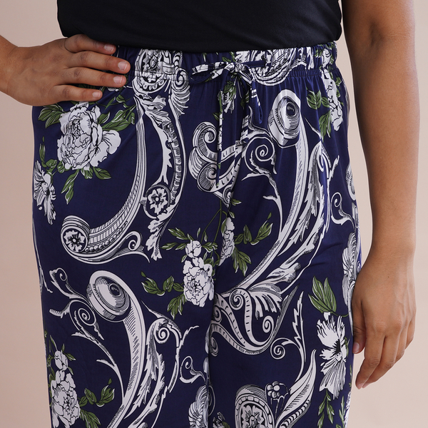 TAMSY Miss Collection Floral Printed Trouser - Navy