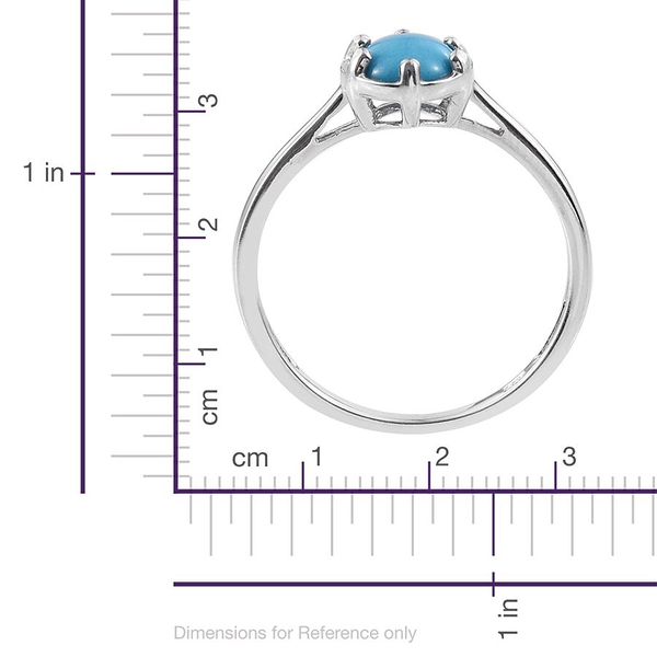 Arizona Sleeping Beauty Turquoise (Rnd) Solitaire Ring in Platinum Overlay Sterling Silver 1.250 Ct.