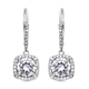 Simulated Diamond Earrings (With Lever Back) in Silver Tone