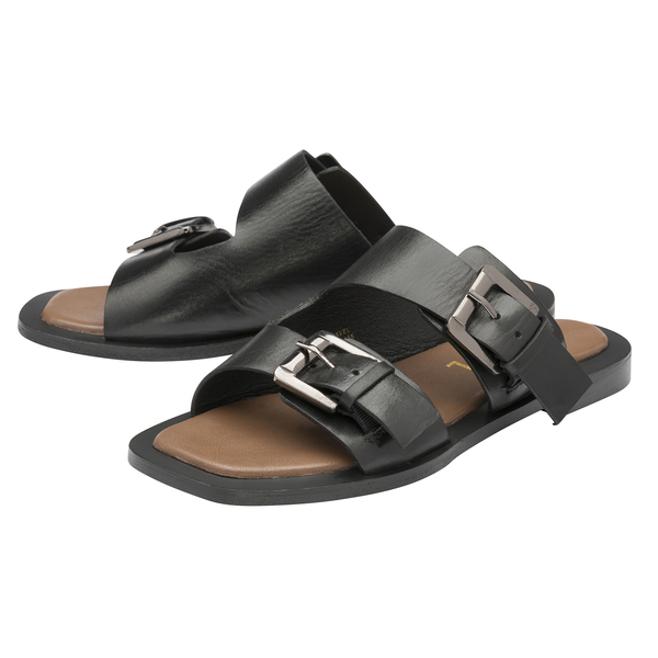 Ravel Kintore Leather Mule Sandals (Size 4) - Black