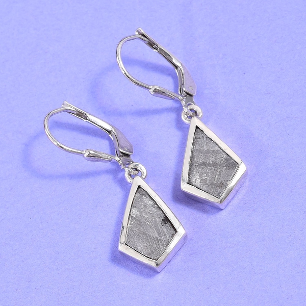 Tucson Special - Meteorite Drop Lever Back Earrings in Platinum Overlay Sterling Silver 5.50 Ct.