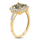 9K Yellow Gold Turkizite (Princess Cut) and Diamond Ring 2.24 Ct.