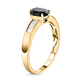 9K Yellow Gold AA Indicolite and Diamond Ring 1.25 Ct.