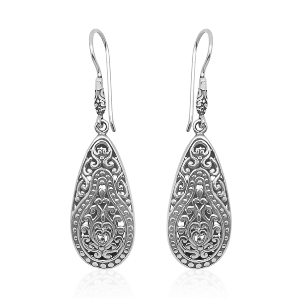 Royal Bali Collection Sterling Silver Hook Earrings, Silver wt 7.87 Gms.