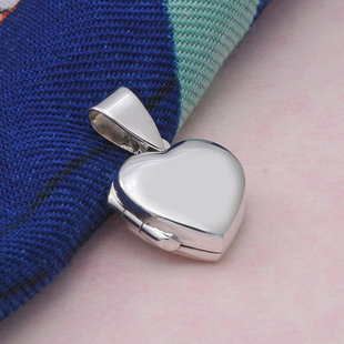 Sterling Silver Heart Locket Pendant, Silver wt 3.00 Gms