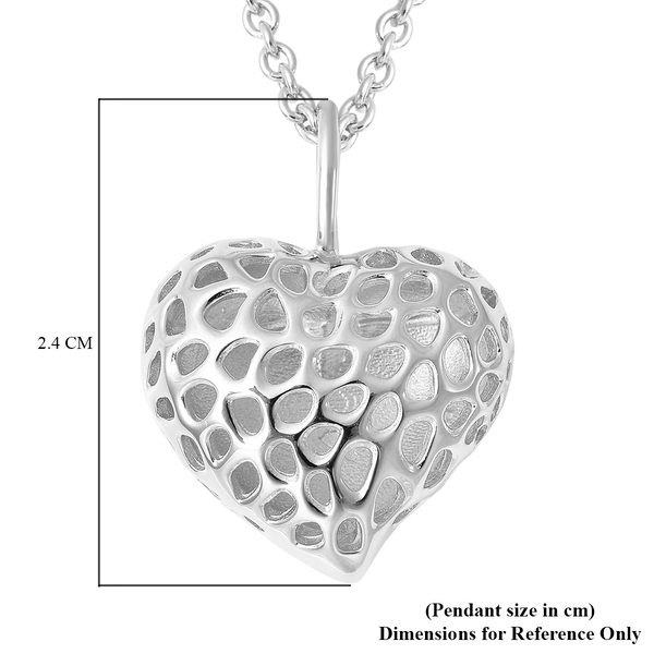 RACHEL GALLEY Amore Collection - Rhodium Overlay Sterling Silver Pendant with Chain (Size 18 with 2 inch Extender), Silver Wt. 9.35 Gms