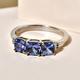 One Time Deal - Tanzanite and Diamond Ring in Platinum Overlay Sterling Silver 1.28 Ct.
