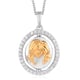 Natural Cambodian Zircon Zodiac-Gemini Pendant with Chain (Size 20) in Yellow Gold and Platinum Over