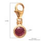 African Ruby (FF) (Rnd) Charm in 14K Gold Overlay Sterling Silver 0.74 Ct.