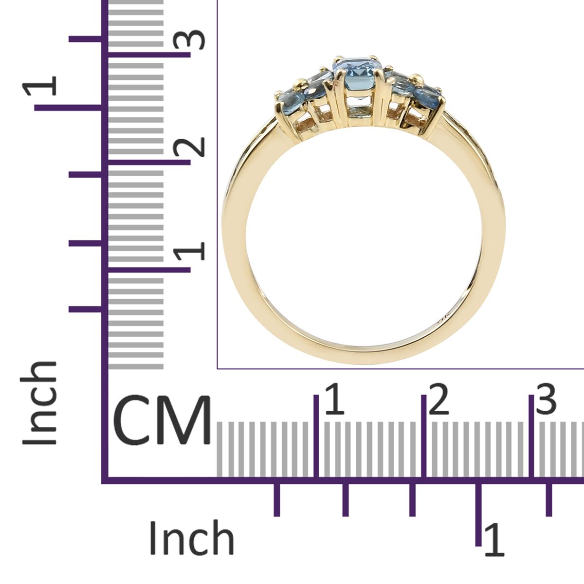 Designer Inspired-9K Yellow Gold AA Santa Maria Aquamarine (Oct) Ring 1.250 Ct.