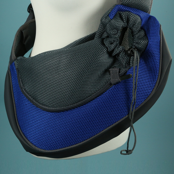 Grey and Dark Blue Pet Bag with Shoulder Strap - Max Wt. 4-5Kgs (Size 43x15x25cm)