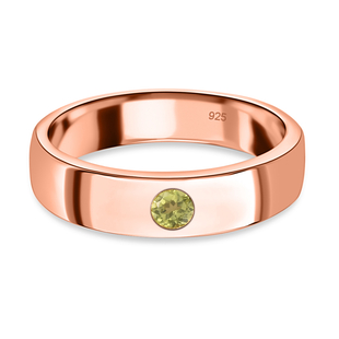 Hebei Peridot Band Ring in Rose Gold Overlay Sterling Silver