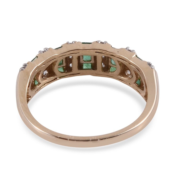 9K Y Gold Kagem Zambian Emerald (Sqr), Natural Cambodian Zircon Ring 1.500 Ct.