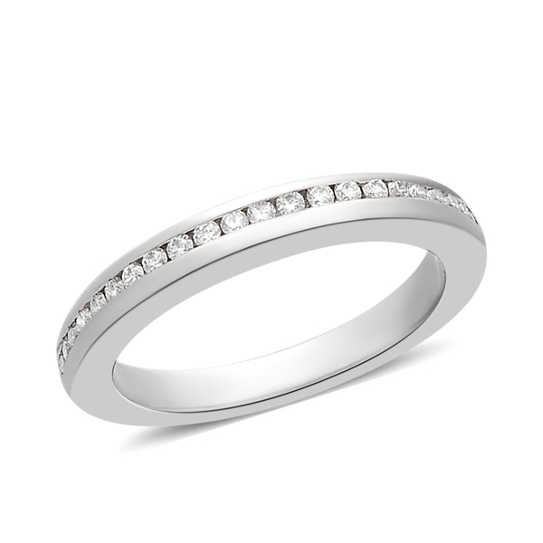 RHAPSODY 950 Platinum IGI Certified Diamond (Rnd) (VS/E-F) Half Eternity Band Ring 0.200 Ct, Platinum wt 6.10 Gms.