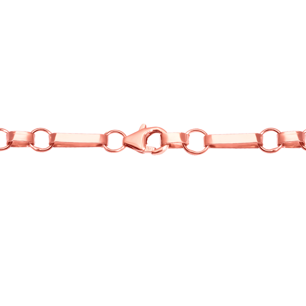 Hatton Garden Close Out Deal- Italian Made- Rose Gold Overlay Sterling Silver Figaro Belcher Necklace (Size - 24) With Lobster Clasp