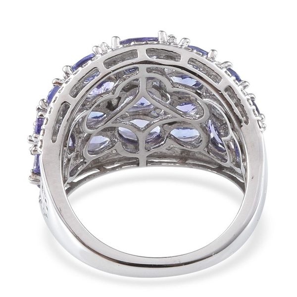 Tanzanite (Ovl) Ring in Platinum Overlay Sterling Silver 6.250 Ct.