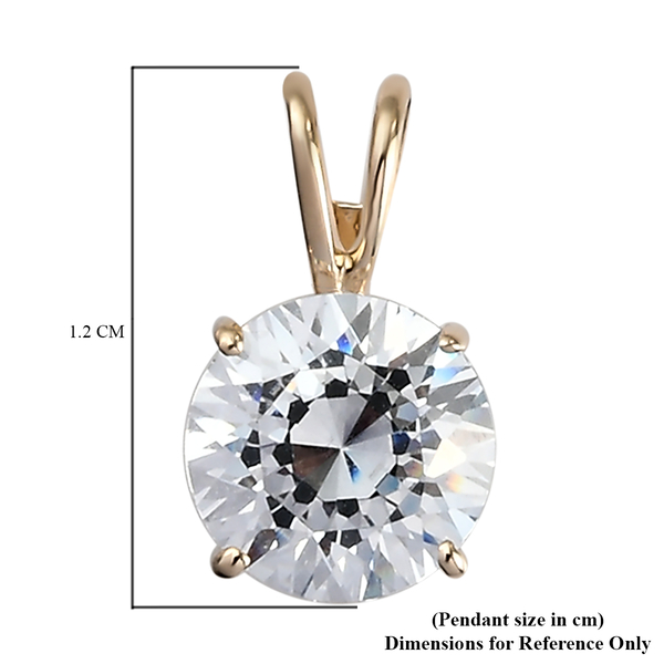Lustro Stella 9K Yellow Gold Pendant Made with Finest CZ 2.23 Ct.