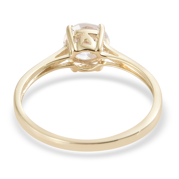 Lustro Stella - 9K Yellow Gold (Rnd) Solitaire Ring Made with Finest CZ