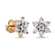 Diamond (Rnd) Floral Earrings (with Push Back) in 14K Gold Overlay Sterling Silver