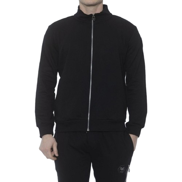 19V69 ITALIA by Alessandro Versace Zip Front Sweatshirt - Black