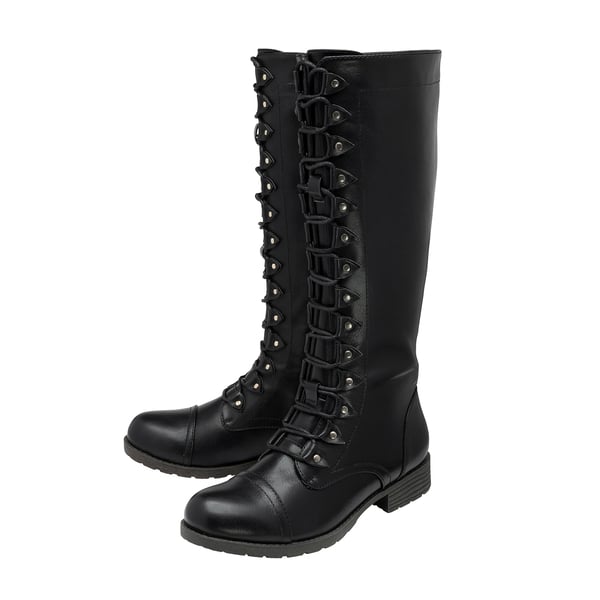 Lotus Tallulah Lace-Up Women's Knee-High Boots - Black