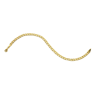 Maestro Collection - 9K Yellow Gold Curb Bracelet (Size - 7.5) With Lobster Clasp.