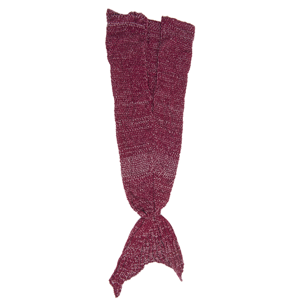 Wine Red Colour Mermaid Tail Blanket (Size 148x46 Cm)
