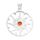 Sajen Silver Natures Joy Collection - Quartz Doublet Simulated Opal Fire Enamelled Pendant in Platinum Overlay Sterling Silver 1.55 Ct, Silver Wt. 5.38 Gms