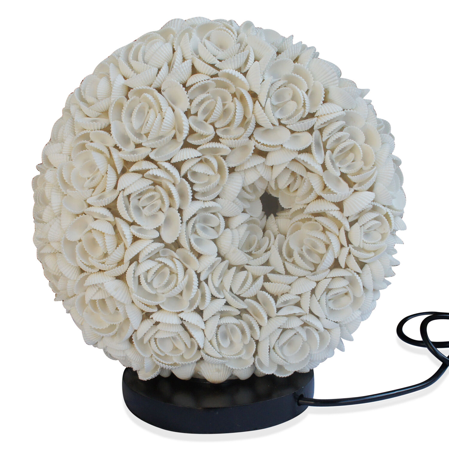 Royal Bali Collection Handmade Oval Shaped Sea Shell Flower Table Lamp (upto 25 Watt)