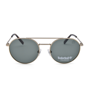 TIMBERLAND Gold Retro Aviator Sunglasses with Green Lenses