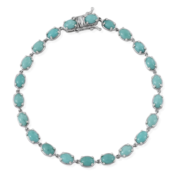 Sonoran Turquoise (Ovl) Bracelet (Size 8) in Platinum Overlay Sterling Silver 9.500 Ct.