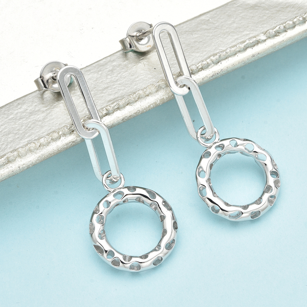 RACHEL GALLEY Allegro Collection - Rhodium Overlay Sterling Silver Circle Paperclip Earrings (With P