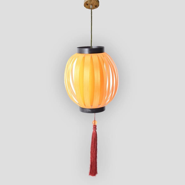 Yellow with Red Tassel DIY Lampshade (Size 12.3x28 Cm)