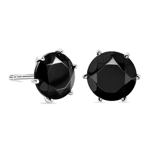 Elite Shungite Stud Earrings (with Push Back) in Platinum Overlay Sterling Silver 2.64 Ct.