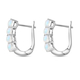 Rainbow Moonstone Hoop Earrings with Hoop in Platinum Overlay Sterling Silver 2.00 Ct.
