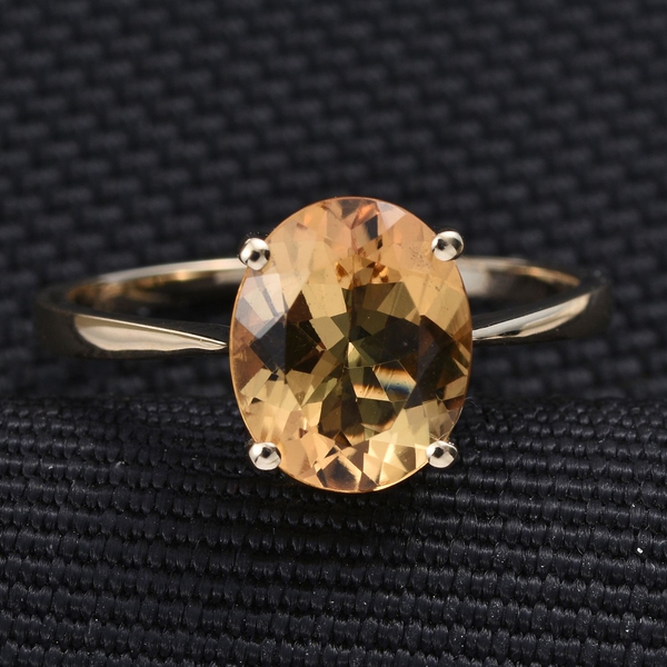 9K Y Gold AAA Marialite (Ovl) Solitaire Ring 3.000 Ct.